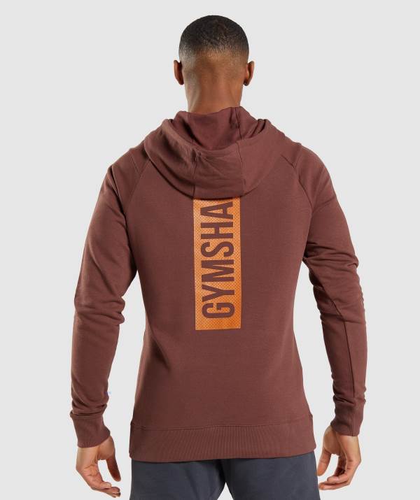 Panske Mikiny S Kapucňou Gymshark Bold Ruzove Hnede | EJ2658379